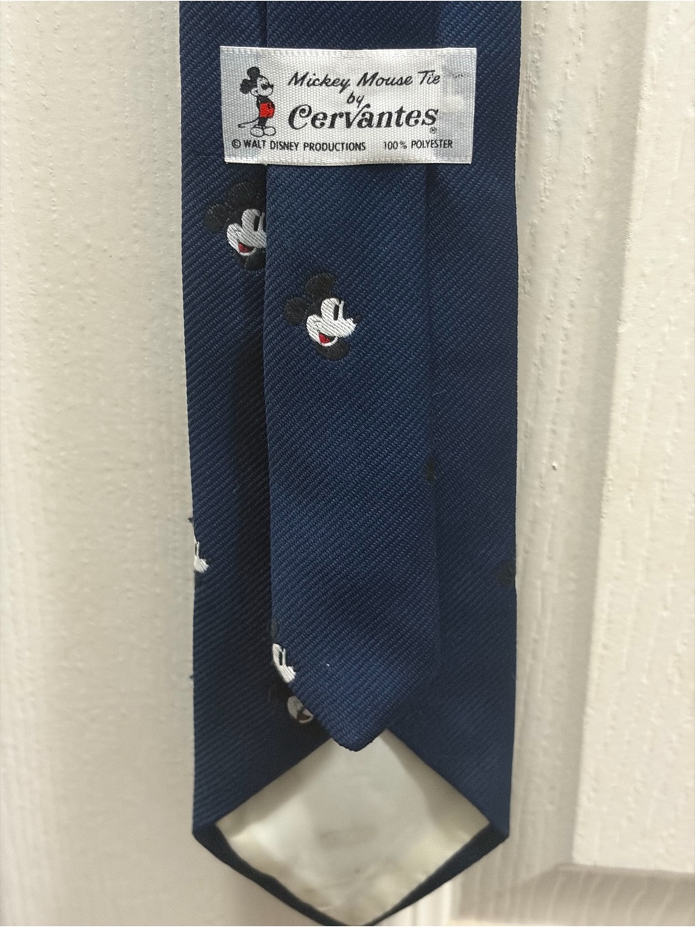 Vintage Disney Mickey Mouse Cervantes Navy Blue Men’s Tie